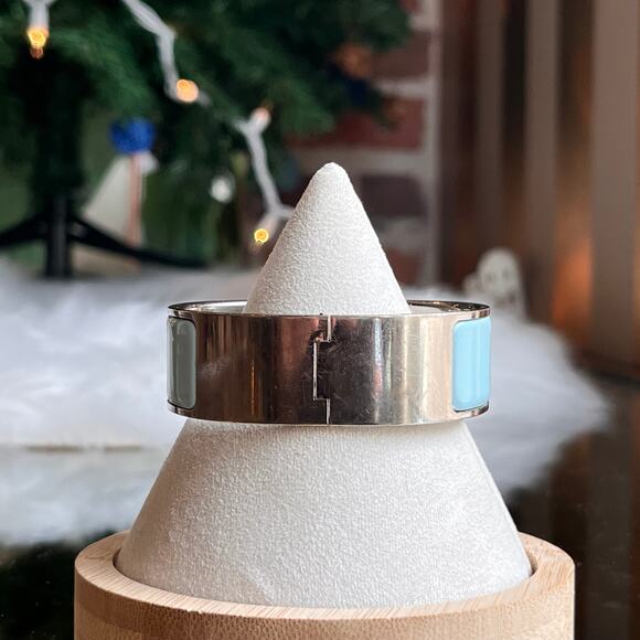 HERMES Clic Clac H Bleu Glacier Enamel Bracelet - Picture 4 of 5